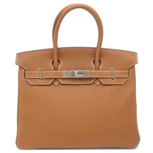 エルメス HERMES ハンドバッグ バーキン30 トゴ ゴールド シルバー金具 茶 □G 【保存袋】 【中古】