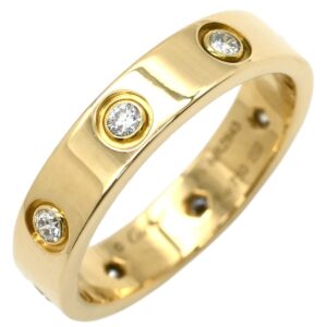カルティエ Cartier リング 指輪 LOVE ミニラブリング 8Pダイヤ イエローゴールド #49(JP9) スモールモデル 750 18K YG フルダイヤ 9号 CRB4056249 【保証書】 【中古】
