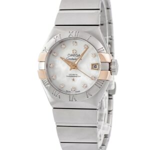 オメガ OMEGA コンステレーション ブラッシュ コーアクシャル 123.20.27.20.55.004 K18RG×SS ダイヤ レディース 腕時計自動巻き ホワイト 【中古】中古美品