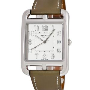 エルメス HERMES ケープコッド CC1.810 新品同様 スクエア シルバー アラビア デイト メンズ 腕時計クオーツ シルバー 【中古】