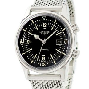 ロンジン LONGINES レジェンドダイバー デイト L3.774.4 黒 インナー回転ベゼル アラビア バー メンズ 腕時計自動巻き ブラック 【中古】