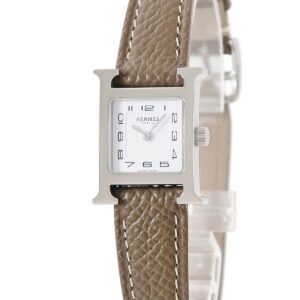 エルメス HERMES Hウォッチ ミニ TPM HH1.110 ホワイト 白 アラビア スクエア レディース 腕時計クオーツ ホワイト 【中古】