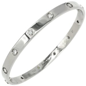 カルティエ Cartier ブレスレット LOVE ラブブレスレット クラシックモデル 旧型 ホワイトゴールド #20 Au750 18K バングル 10P ダイヤ B6010920 【修理証明書】 【中古】中古美品