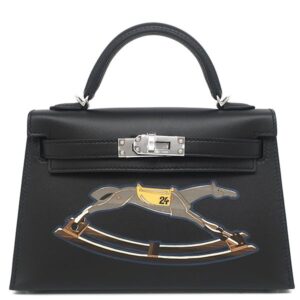 エルメス HERMES 2WAYバッグ ミニケリードゥ シュヴァル ド ボワ ノワール カーフ ヴォータデラクト ブラック シルバー金具 新品 未使用 馬 2025年製 K 【箱】 【中古】未使用保管品