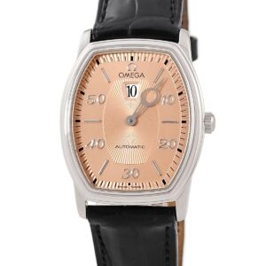 オメガ OMEGA デ ヴィル プレステージ ジャンピングアワー 4853.61.01 トノウ ピンク カッパー メンズ レディース 腕時計自動巻き ピンク 【中古】中古美品