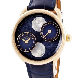 エルメス HERMES アルソー ルール ドゥ ラ リュンヌ AR1.842 K18YG無垢 シェル デュアルムーンフェイズ メンズ 腕時計自動巻き ネイビー 【中古】中古美品