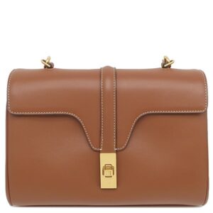 セリーヌ CELINE ショルダーバッグ ティーン ソフト 16 レザー タン ゴールド金具 茶 16 SOFT TEEN 【中古】中古美品