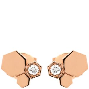 ショーメ CHAUMET ピアス ビー ドゥ ショーメ ダイヤ ピンクゴールド 1石 ビーマイラブ ハニカム 083985-000 【保証書】 【中古】