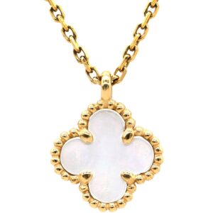 ヴァンクリーフアーペル Van Cleef & Arpels ネックレス スウィート アルハンブラ ペンダント パールホワイト×イエローゴールド 白 Au750 シェル VCARF69100 【中古】