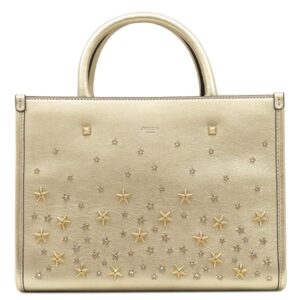 ジミーチュウ JIMMY CHOO 2WAYバッグ AVENUE S TOTE レザー ゴールド ゴールド金具 ハンドバッグ ショルダー クリスタルスター スタッズ 星 【保存袋】 【中古】