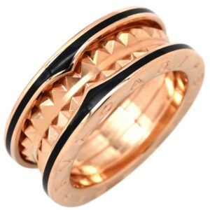 ブルガリ BVLGARI リング 指輪 ビーゼロワン ロック B-zero1 2バンド ブラック×ピンクゴールド #53 黒 Au750 18K 12.5号 357987 【中古】中古美品