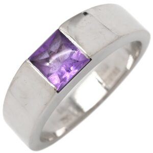 カルティエ Cartier リング 指輪 タンク アメジスト パープル×ホワイトゴールド #56(JP16) Au750 18K 18金 スクエアカット 15.5号 【中古】中古品