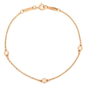 ティファニー Tiffany & Co ブレスレット バイザヤード 3Pダイヤ ピンクゴールド Au750 18K 18金 T&Co. エルサペレッティ 60141638 【中古】中古美品