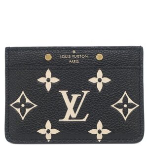 ルイヴィトン LOUIS VUITTON カードケース ポルトカルト サーンプル モノグラムアンプラント ブラック×ベージュ M81022 RFID 【箱】 【中古】