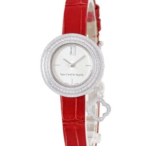 ヴァンクリーフアーペル Van Cleef & Arpels チャーム ミニウォッチ VCARO29900 K18WG無垢 純正ダイヤ レディース 腕時計クオーツ シルバー 【中古】中古美品