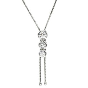 タサキ TASAKI ネックレス トリロジー ホワイトゴールド TASAKI ダイヤ 0.56ct 3石 3粒 Au K18 750WG 【中古】中古美品