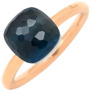 ポメラート Pomellato リング 指輪 ヌード リング プチ ブルー×ローズゴールド #54(JP14) ピンクゴールド Au750 18K 青 ブルートパーズ 11号 PAB4030 【箱】 【中古】中古美品