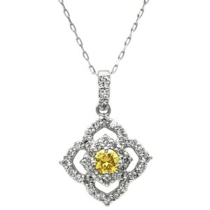 ネックレス ダイヤペンダント プラチナシルバー 【中古】