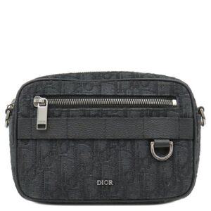 クリスチャン・ディオール Christian Dior ショルダーバッグ Safar ディオール オブリーク キャンバス レザー ブラック シルバー金具 ロゴ 総柄 2ESWS011YKY 【中古】