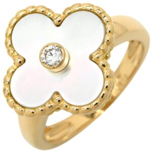 ヴァンクリーフアーペル Van Cleef & Arpels リング 指輪 ヴィンテージ アルハンブラ パールホワイトイエローゴールド #47(JP7) シェル 7号 VCARA41100 【修理証明書】 【中古】