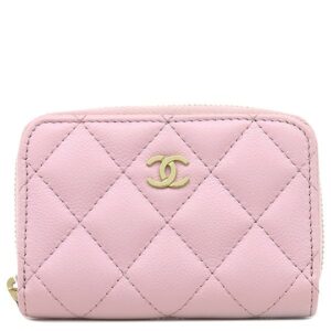 シャネル CHANEL コインケース クラシック ジップ コインパース レザー キャビアスキン ピンク ゴールド金具 小銭入れ カードケース AP0216 ランダム番 【箱】 【中古】