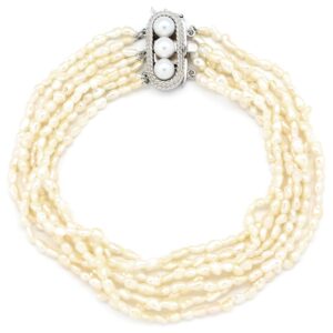 タサキ TASAKI ブレスレット ケシパール パールホワイト×ホワイトゴールド TASAKI 7連パール 多連 ライスパール マルチストランドデザイン 真珠 【中古】