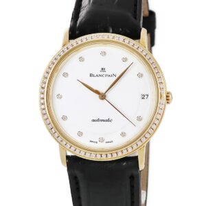 ブランパン BLANCPAIN ヴィルレ 0095 K18YG無垢 純正ダイヤ ホワイト デイト メンズ 腕時計自動巻き ホワイト 【中古】中古美品