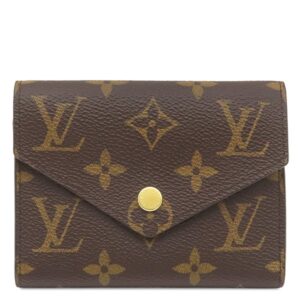ルイヴィトン LOUIS VUITTON 三つ折り財布 ポルトフォイユ ヴィクトリーヌ モノグラムキャンバス フューシャ ゴールド金具 茶 ピンク M41938 RFID 【中古】