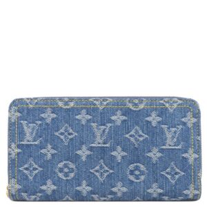 ルイヴィトン LOUIS VUITTON 長財布 ジッピーウォレット モノグラムデニム ブルー ゴールド金具 LV リミックス ラウンドファスナー M82958 RFID 【箱】 【中古】未使用保管品