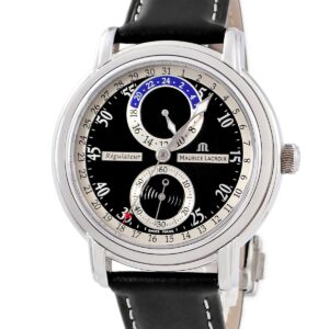 モーリスラクロア Maurice Lacroix マスターピース レギュレーター MP6148-SS001-320 デイト ブラック 黒 24時間表示 メンズ 腕時計自動巻き ブラック 【中古】中古美品