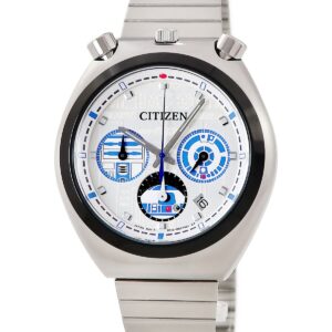 シチズン CITIZEN ツノクロノ R2-D2 AN3666-51A 未使用 スターウォーズ コラボ デイト スモールセコンド メンズ 腕時計クオーツ シルバー 【中古】