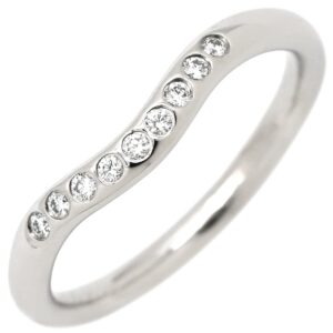 ティファニー Tiffany & Co リング 指輪 カーブド バンド ダイヤモンド プラチナシルバー T＆Co. Pt950 プラチナ 9石 9粒 エルサペレッティ 8.5号 【中古】中古美品