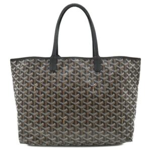 ゴヤール GOYARD トートバッグ サンルイPM PVCコーティングキャンバス ゴヤールディンキャンバス シュヴロッシュカーフスキン ブラック ヘリンボーン 黒 リバーシブル AMALOUISPM01 【保存袋】 【中古】