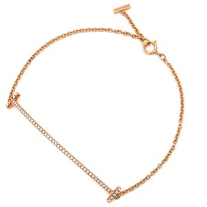 ティファニー Tiffany & Co ブレスレット Tスマイル ダイヤ ラージ ローズゴールド ピンクゴールド 750 18K RG パヴェダイヤ 60150749 【中古】