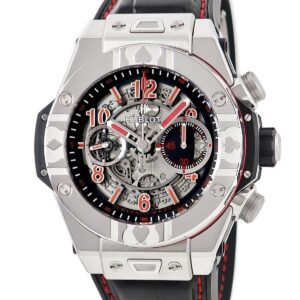 ウブロ HUBLOT ビッグバン ウニコ ワールドポーカーツアー スチール 411.SX.1170.LR.WPT15 スケルトン 限定 メンズ 腕時計自動巻き グレー 【中古】中古美品
