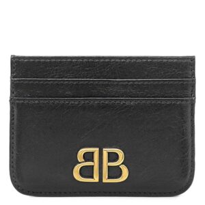 バレンシアガ BALENCIAGA カードケース モナコ BBロゴ ラムスキン ブラック ヴィンテージ金具 カード入れ 定期入れ パスケース 765463 【箱】 【中古】