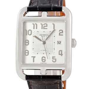 エルメス HERMES ケープコッド CD6.710 デイト シルバー スクエア 角型 アラビア メンズ 腕時計自動巻き シルバー 【中古】中古美品
