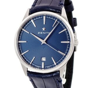 ゼニス ZENITH エリート クラシック 03.3100.670/02.C922 未使用 ブルー デイト バー サンビーム メンズ 腕時計自動巻き ブルー 【中古】未使用保管品