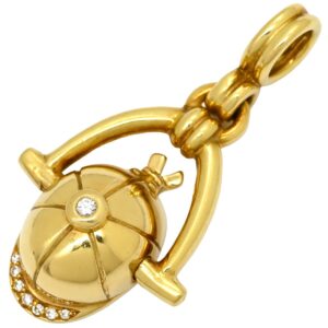 ピアジェ PIAGET ペンダントトップ ポロキャップ イエローゴールド Au750 18K ダイヤモンド ライディングハット ジョッキーヘルメット 【中古】中古品