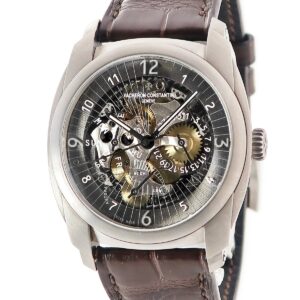 ヴァシュロン・コンスタンタン VACHERON CONSTANTIN ケ ド リル 85050/000T-9341 スケルトン デイデイト メンズ 腕時計自動巻き シルバー 【中古】中古美品