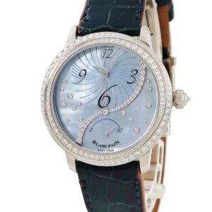 ブランパン BLANCPAIN レディバード Heure Decentree 3650A-3554L-58B K18WG無垢 純正ダイヤ オフセンター レディース 腕時計自動巻き ブルー 【中古】