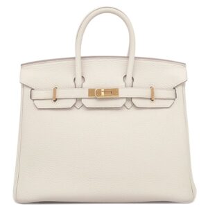 エルメス HERMES ハンドバッグ バーキン25 トゴ クレ ピンクゴールド金具 オフホワイト Y 【保存袋】 【中古】