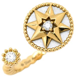 クリスチャン・ディオール Christian Dior リング 指輪 ローズ デ ヴァン イエローゴールド #49(JP9) 18K パール 2Pダイヤ 8.5号 JRDV95150 【中古】