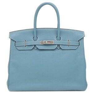 エルメス HERMES ハンドバッグ バーキン35 トゴ ブルージーン シルバー金具 青 □L 【保存袋】 【中古】