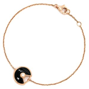 カルティエ Cartier ブレスレット アミュレット ドゥ XS ブラック×ピンクゴールド 黒 1Pダイヤモンド 750 18金 【中古】新品同様品