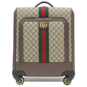 グッチ GUCCI キャリーバッグ サヴォイ キャビン トロリーバッグ スモール GGスプリームキャンバス レザー ベージュ×ブラウン ゴールド金具 スーツケース 4輪 693646 【保存袋】 【中古】中古美品