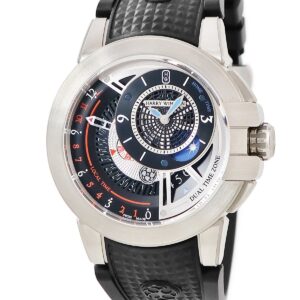 ハリーウィンストン Harry Winston オーシャン プロジェクト Z8 デュアルタイム OCEATZ44ZZ009 黒 青 赤 GMT 限定 メンズ 腕時計自動巻き ブラック 【中古】