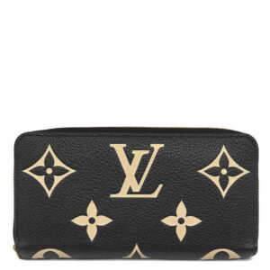 【★3％OFFクーポン】ルイヴィトン LOUIS VUITTON 長財布 ジッピー ウォレット レザー バイカラーモノグラムアンプラントレザー ブラック×ベージュ ゴールド金具 黒 ラウンドファスナー 小銭入れ M80481 RFID 【保存袋】 【中古】中古美品