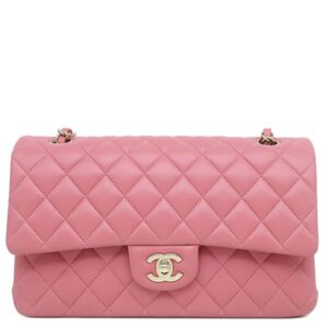 シャネル CHANEL ショルダーバッグ マトラッセ 25 Wチェーン ラムスキン ピンク ゴールド金具 ココマーク ダブルフラップ ランダムシリアル 【保存袋】 【中古】新品同様品